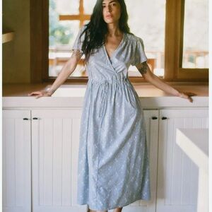 Christy Dawn Light Blue Floral Midi Dress